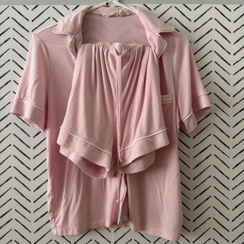 Shabby Chic Women's Light Pink Short Sleeve Pajama Set Top and Shorts Size S‎